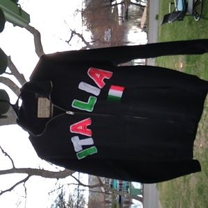 Bay State Apparel ITALIA black Zip Up jacket Unisex Size S Preowned,  EUC .